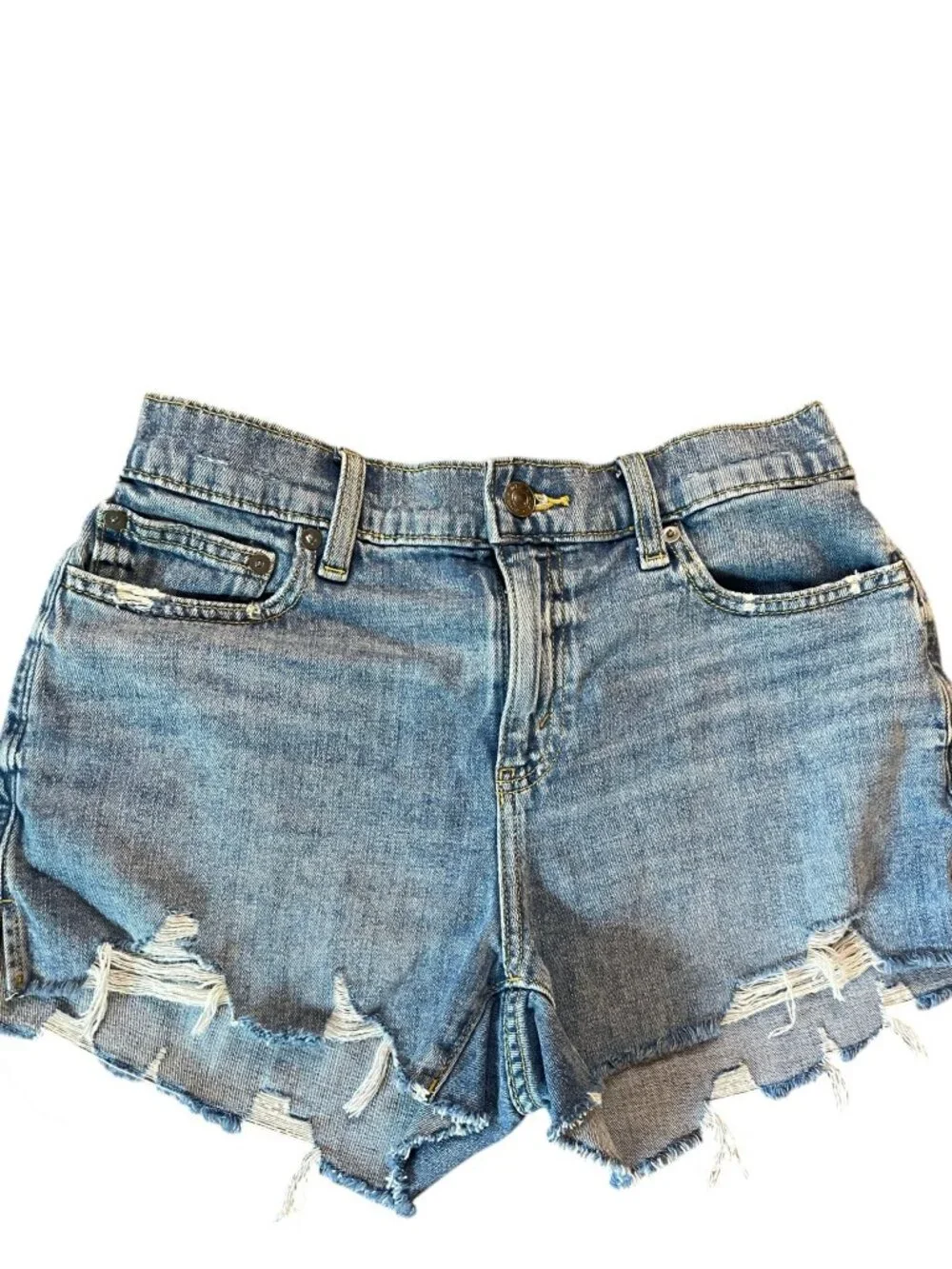 Aerie Daydream Denim Elastic Waist Shorts Medium Wash Size Small